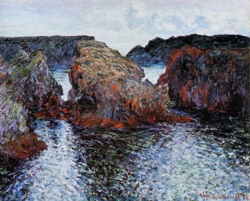  por Arte - Rocas BelleIle en PortGoulphar Claude Monet